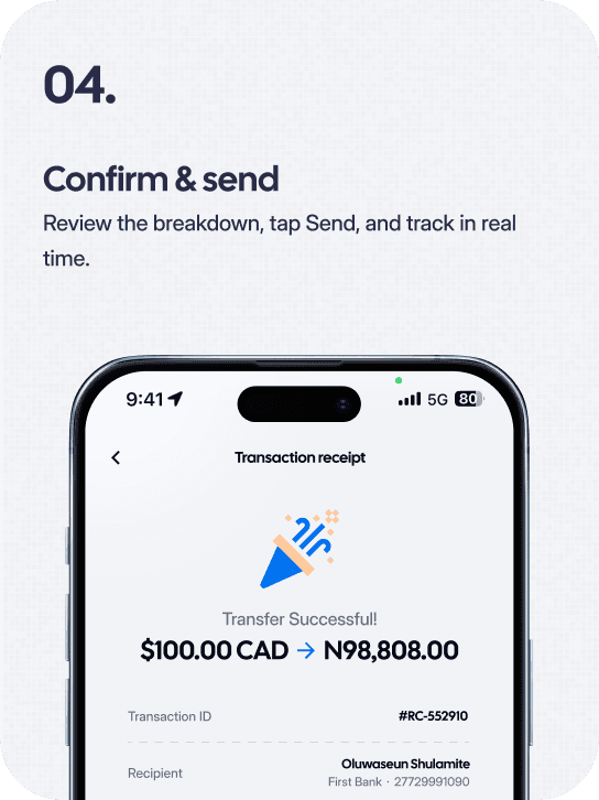 Step 4 — Confirm and send
